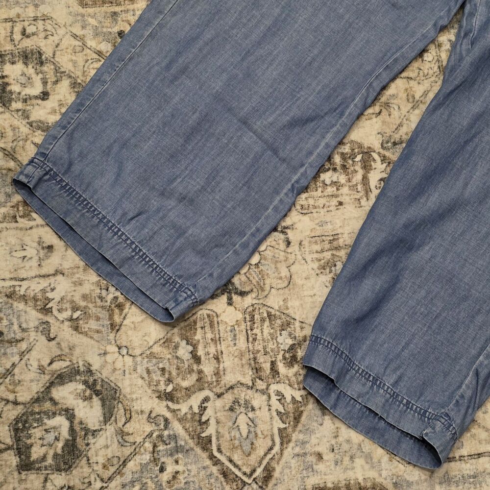 Splendid Blue Lyocell Chambray Wide Leg Crop Pants M - Picture 6 of 9